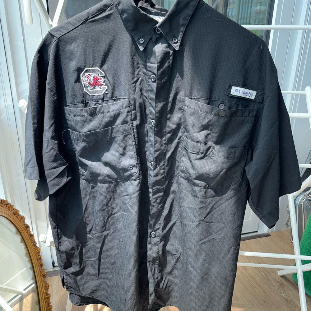 Columbia PFG Gamecock Black Lightweight Shirt Jacket